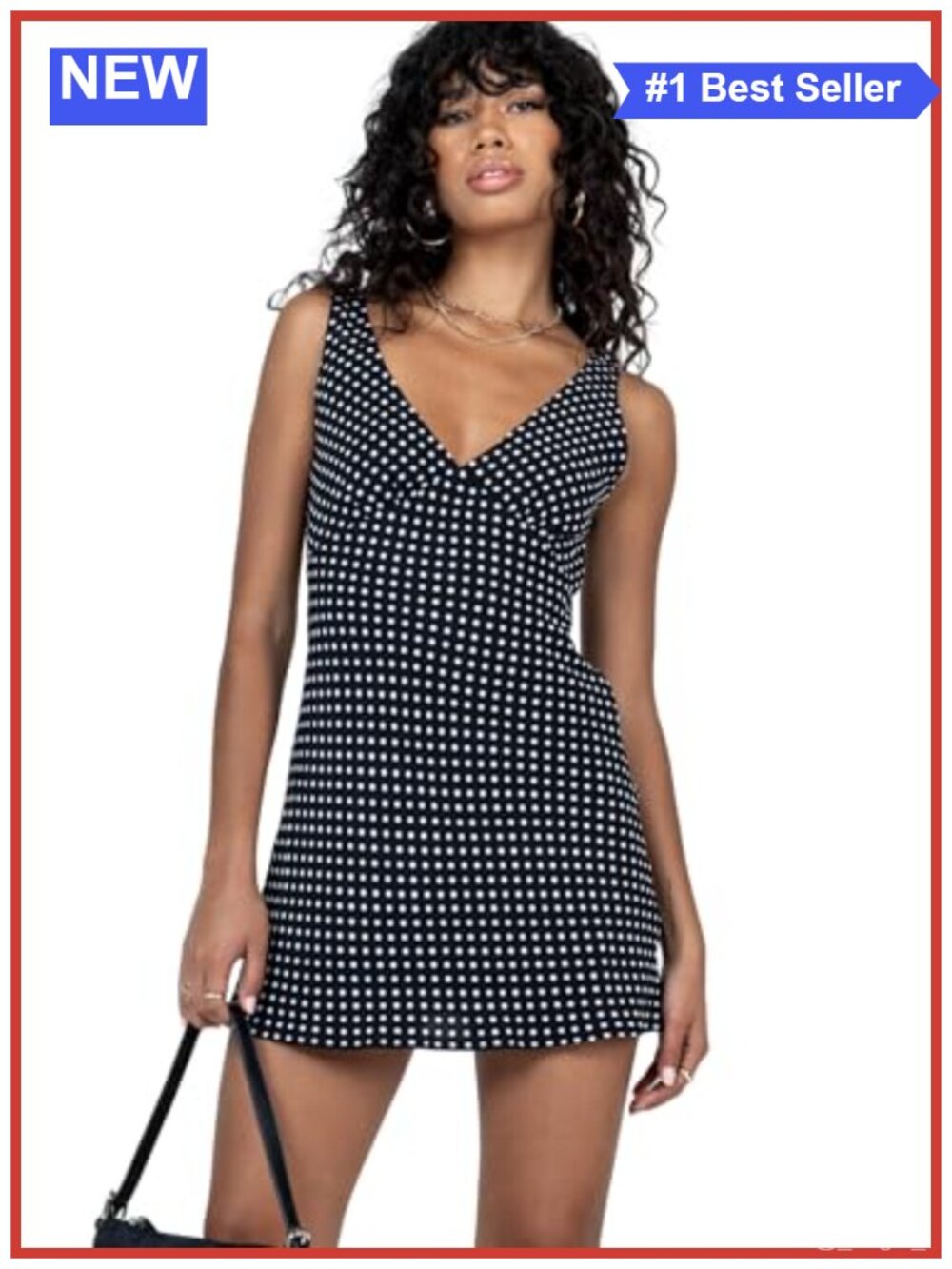 Princess Polly Nellie Mini Dress Polka Dot V-Neck Sleeveless Zipper Party